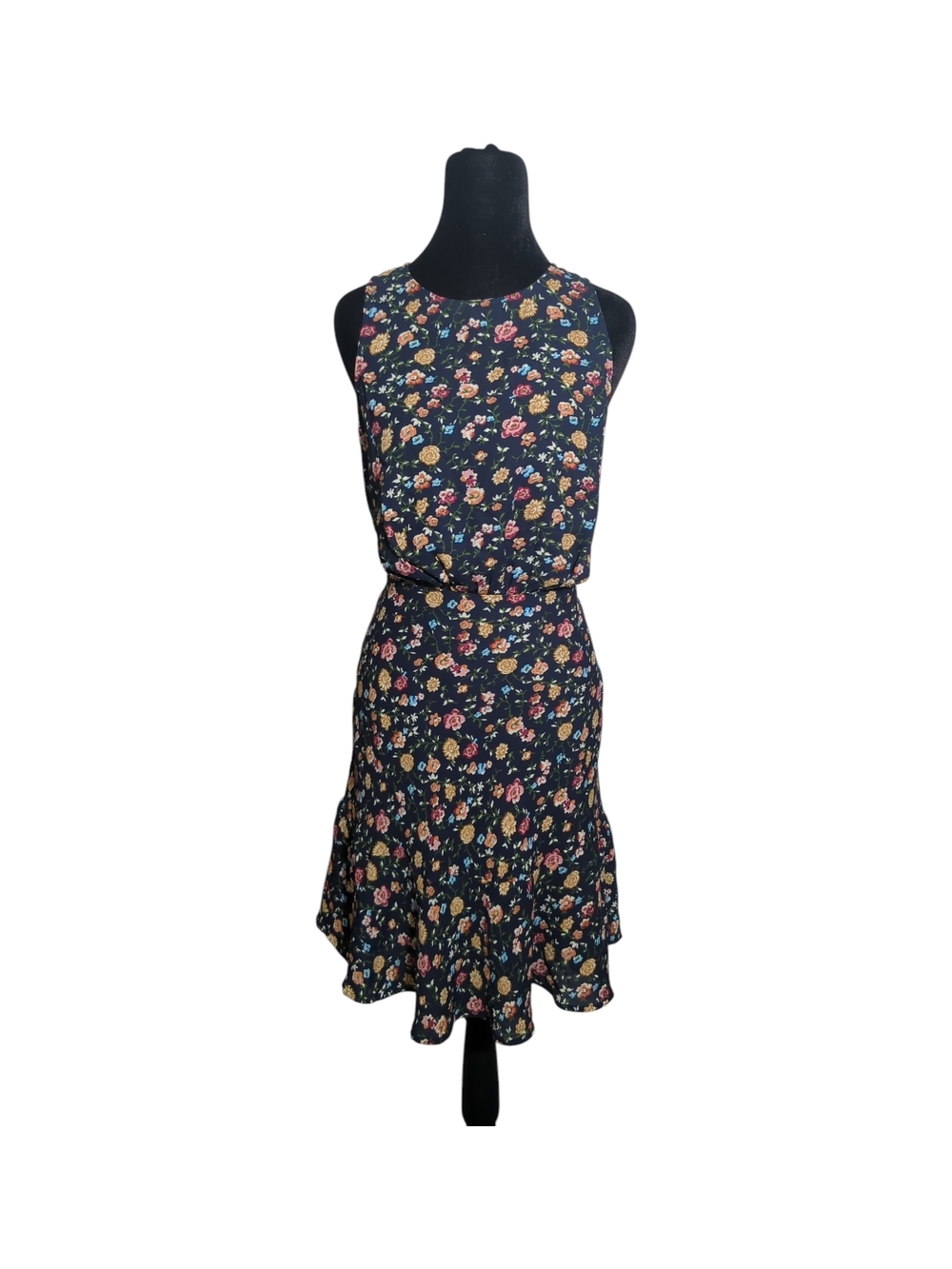 J.Crew Mercantile Floral Fit & Flare Dress Sz 8 Keyhole Back Sleeveless Cottage